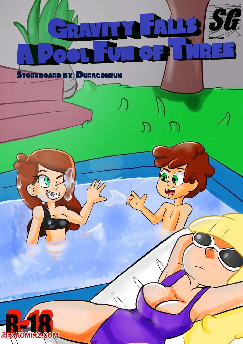 Porn comic A Pool fun of Three. SilverGabe.