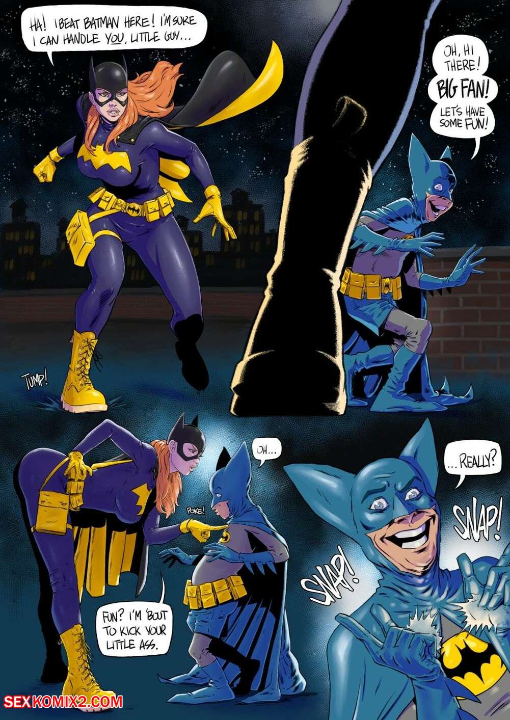 Porn comic Bat Girl vs Bat Mite. Batman. FenrisComix