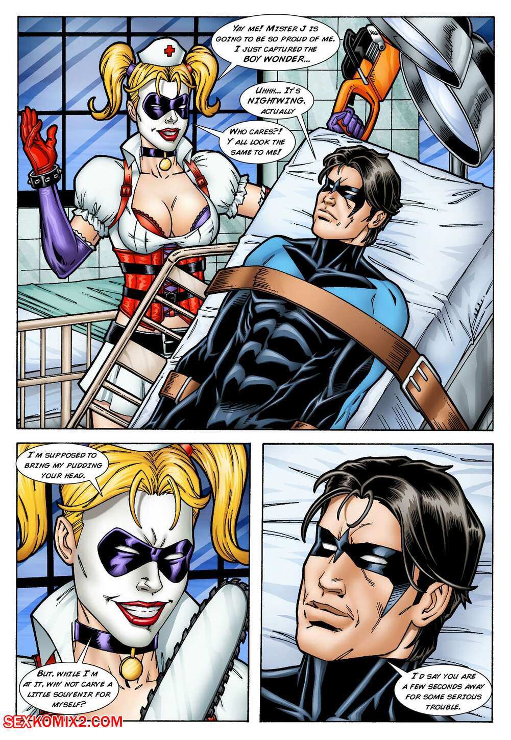 Porn comic Batman and Nightwing discipline Harley. Chapter 1. Leandro Comics.