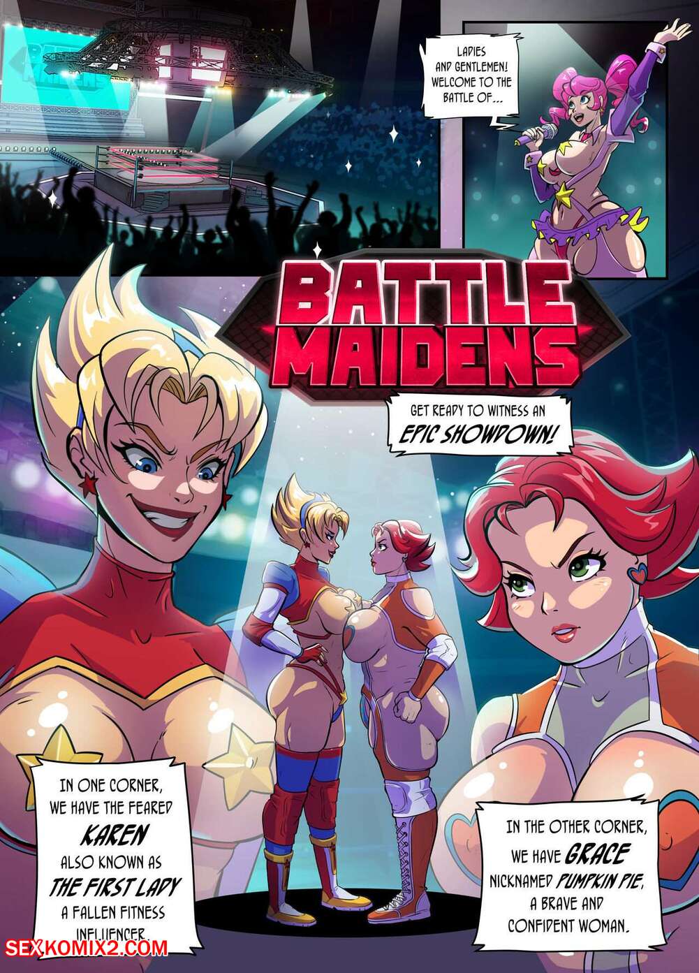 Porn comic Battle Maidens Karen vs Grace. Crisisbeat