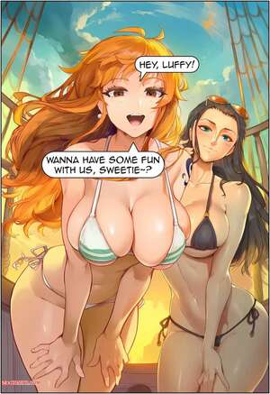 Porn comic Boa Hancock, Monkey D. Luffy, Nami And Nico Robin. AKSN
