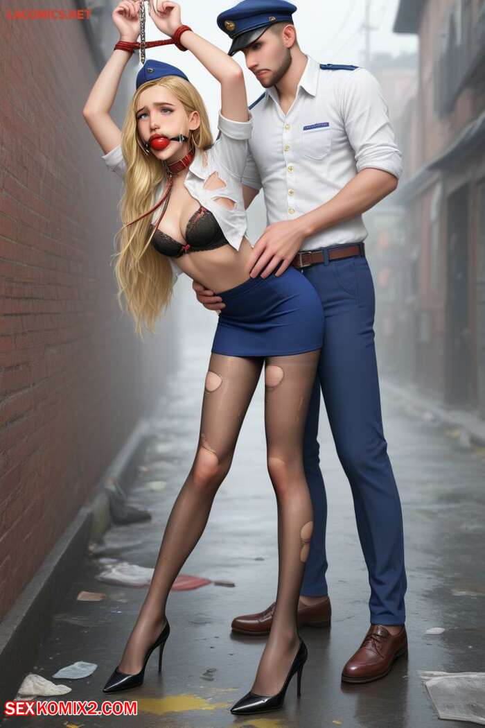 Porn comic Bondage Stewardess Blonde Hat. AI Generated