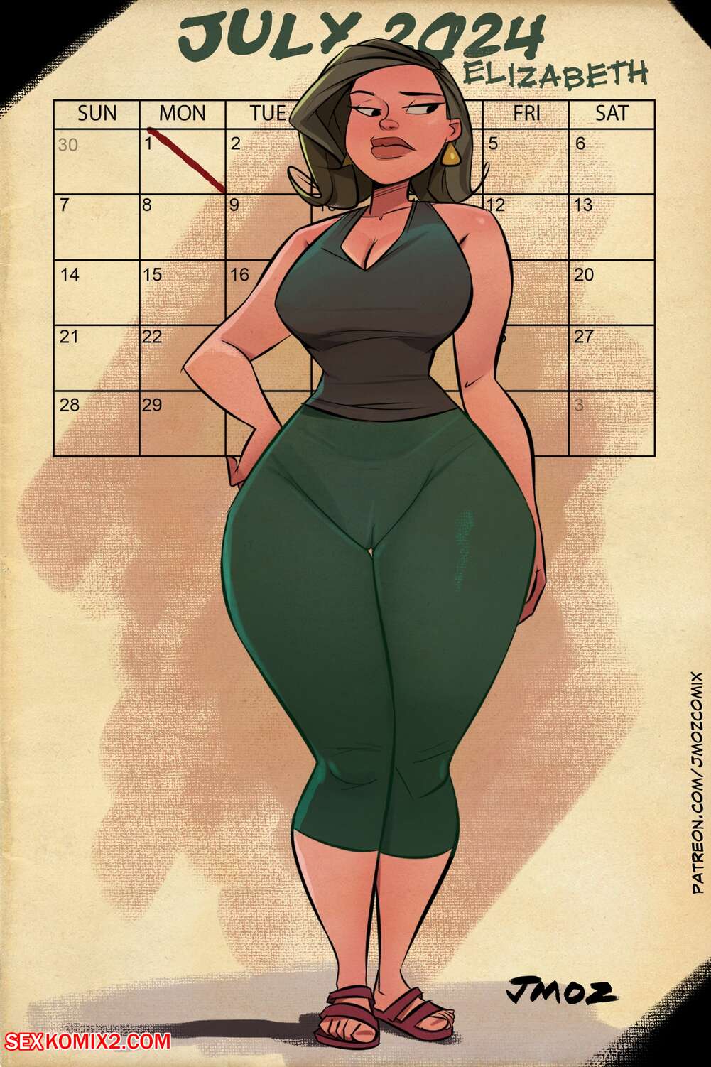 Porn comic Calendar Girls Elizabeth July. jMoz Comix.
