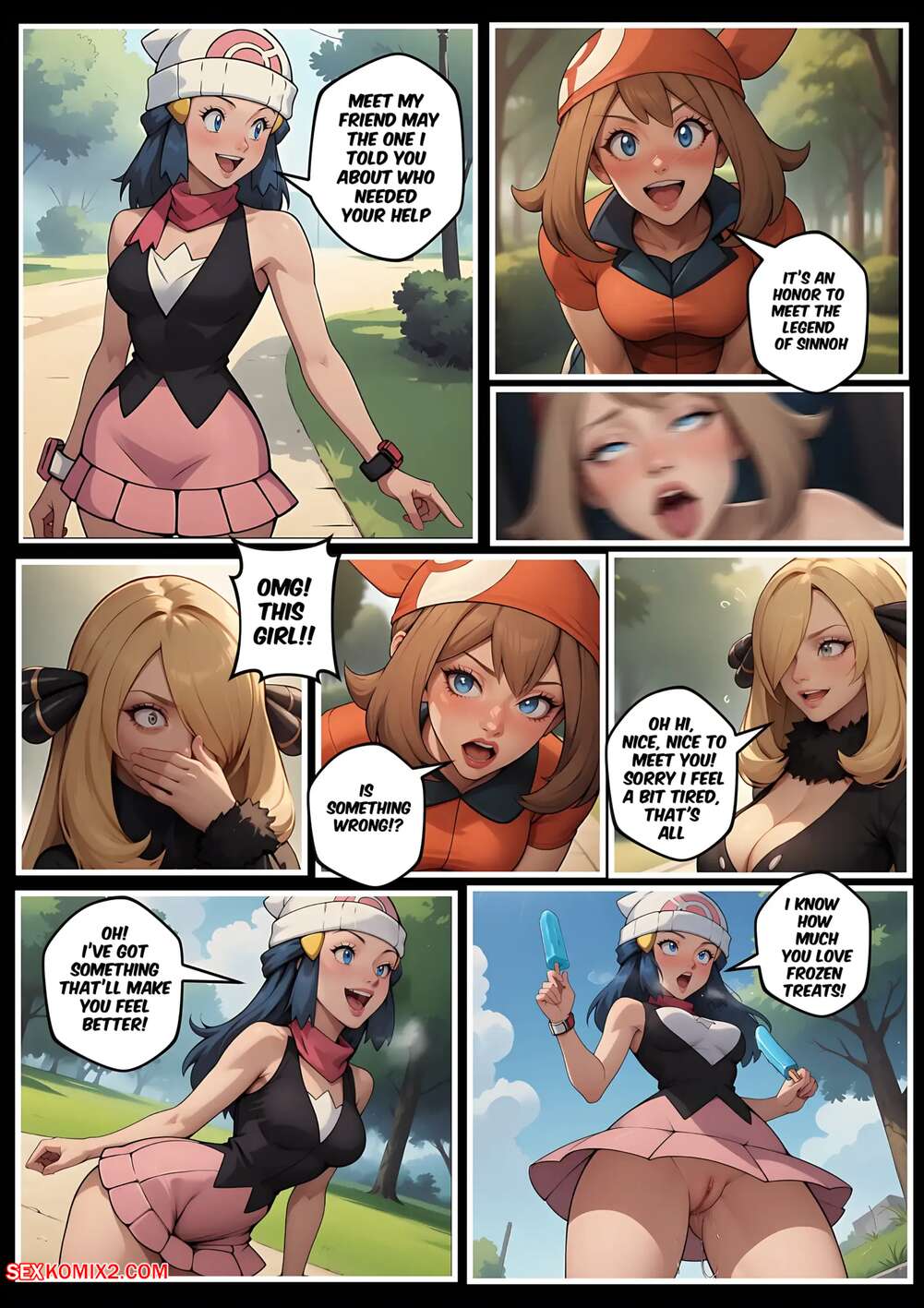 Porn comic Cynthia and Dawn Hypnotraining. Pokemon. Electrickink