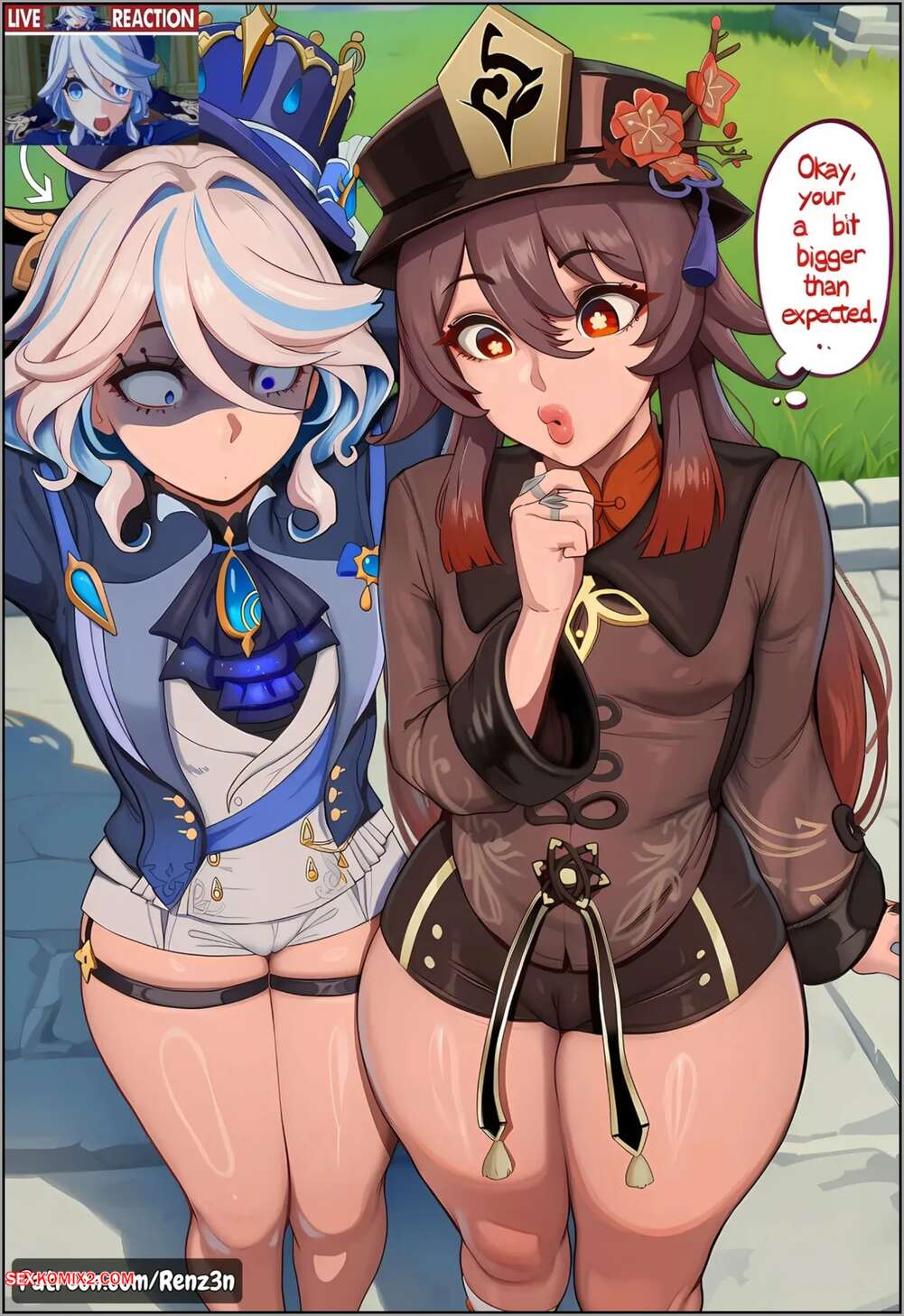 Porn comic Furina And Hu Tao, Tag Team Threesome. Renz3n