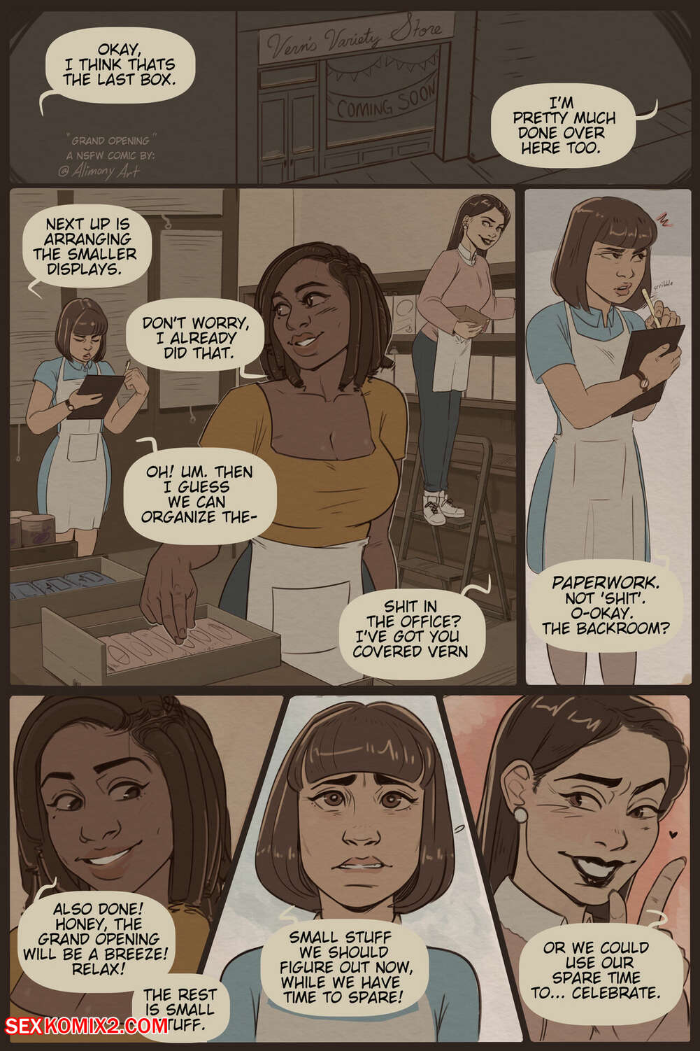 Porn comic Grand Opening. Alimonyart