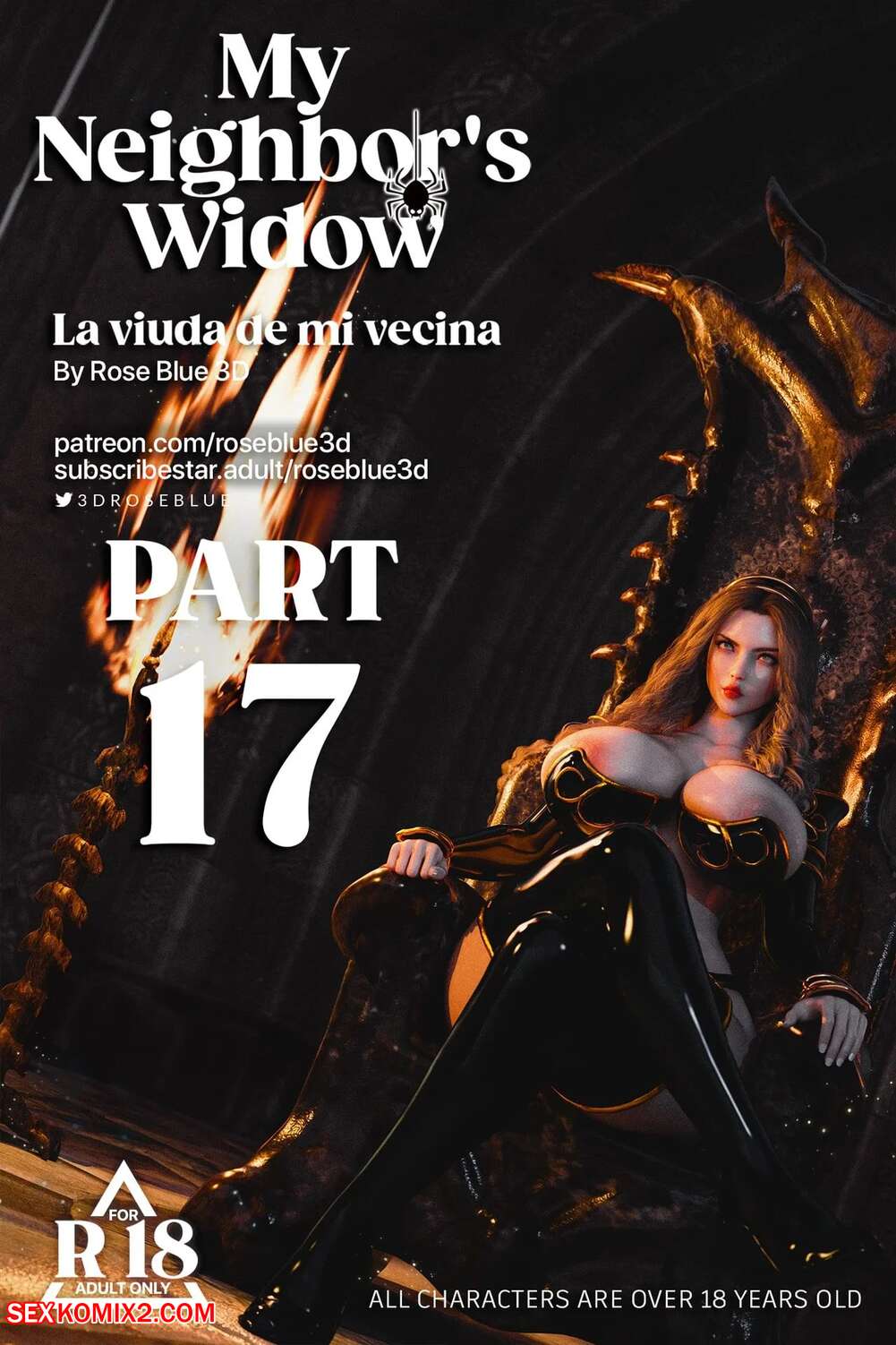 Porn comic My Neighbors Widow. Chapter 17. Rose Blue 3D.