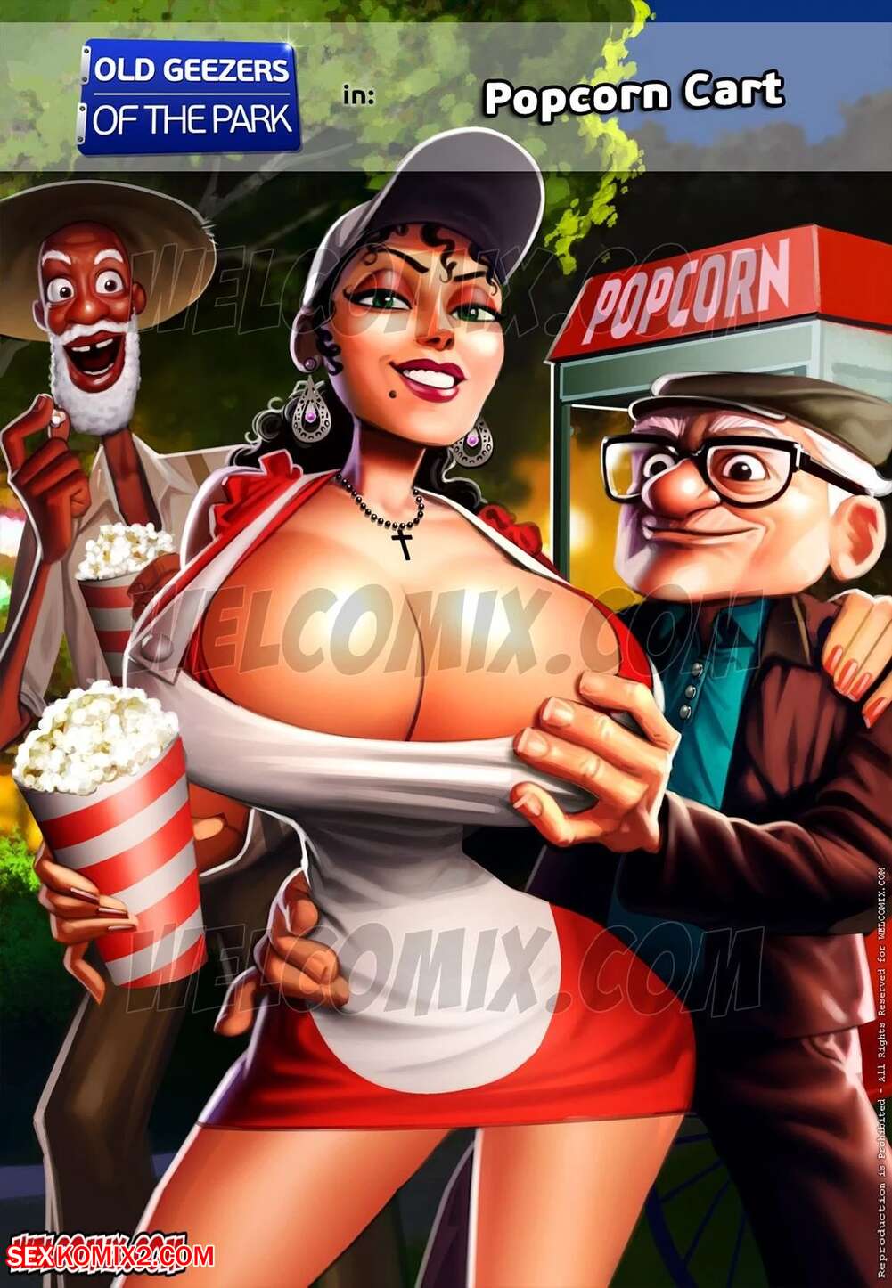 Porn comic Old Geezers Of The Park. Popcorn Cart. Chapter 2. WC TF.