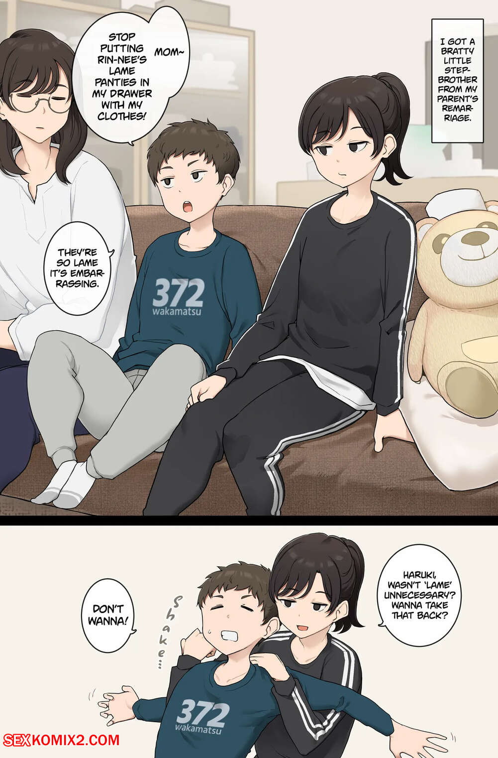 Porn comic Step sister Teaches Her Cheeky Little Step brother a Lesson. Wakamatsu